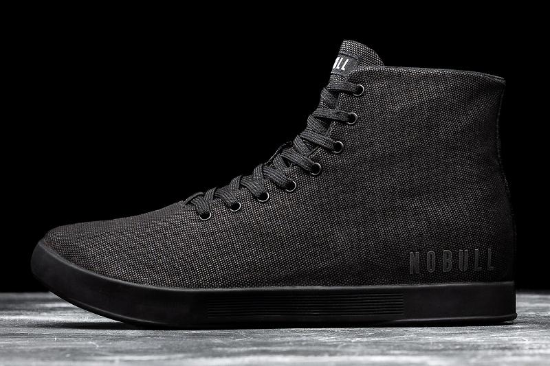 Black Nobull High-Top Canvas Men\'s Trainers | CA B1430E